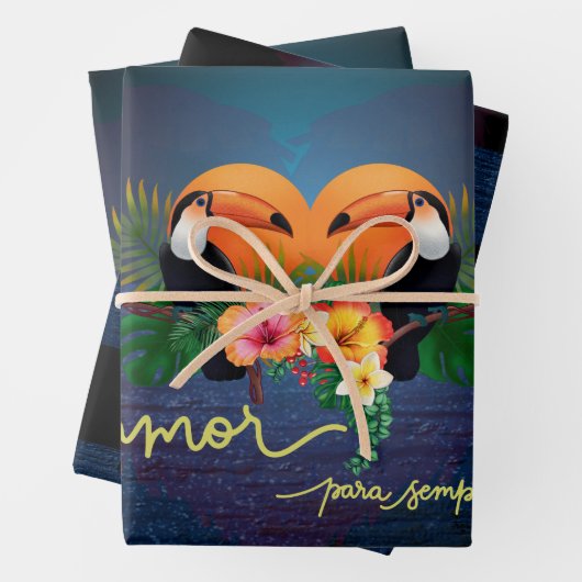 Wrapping Paper - Tropischer Vogel - Liebe Geschenkpapier Set (Beispiel)