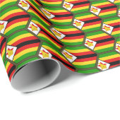 Wrapping Paper über die Flagge Simbabwes Geschenkpapier (Rolleneckpunkt)