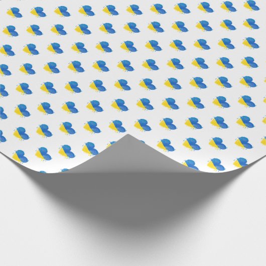 Wrapping Paper Ukrainisches Flaggenherz Geschenkpapier (Ecke)