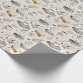 Wrapping Paper - Vintage Book Lovers Design Geschenkpapier (Ecke)