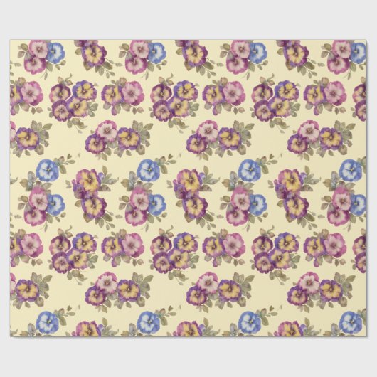 Wrapping Paper | Vintage Pansy Floral Garden Geschenkpapier (Flach)