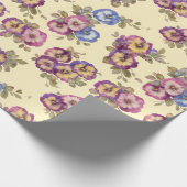 Wrapping Paper | Vintage Pansy Floral Garden Geschenkpapier (Ecke)