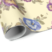 Wrapping Paper | Vintage Pansy Floral Garden Geschenkpapier (Rolleneckpunkt)