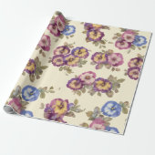 Wrapping Paper | Vintage Pansy Floral Garden Geschenkpapier (Ungerollt)
