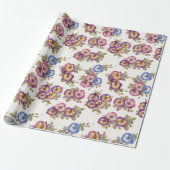 Wrapping Paper | Vintage Pansy Floral Garden Geschenkpapier (Ungerollt)