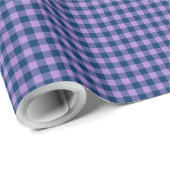 Wrapping Paper Violet and Navy Karo Gingham Geschenkpapier (Rolleneckpunkt)