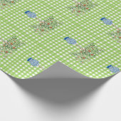 Wrapping Paper von handgemalten Gingham Orange-Bau Geschenkpapier (Ecke)