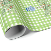 Wrapping Paper von handgemalten Gingham Orange-Bau Geschenkpapier (Rolleneckpunkt)