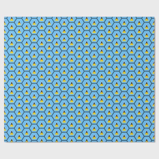 Wrapping Paper von Saint Lucia Flag Honeycomb Geschenkpapier (Flach)
