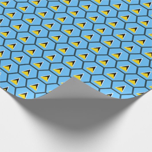 Wrapping Paper von Saint Lucia Flag Honeycomb Geschenkpapier (Ecke)