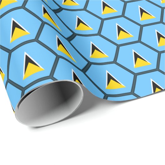 Wrapping Paper von Saint Lucia Flag Honeycomb Geschenkpapier (Rolleneckpunkt)