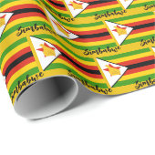 Wrapping Paper von Simbabwe, patriotische Flagge S Geschenkpapier (Rolleneckpunkt)