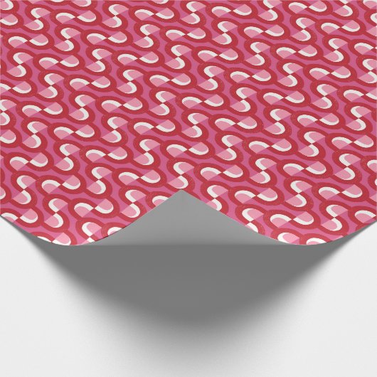 Wrapping Paper Wavy Block Print MCM Geometric Geschenkpapier (Ecke)
