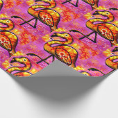Wrapping Paper - Whimsical Flamingo Abstrakt Art Geschenkpapier (Ecke)