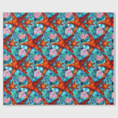 Wrapping Paper Whimsifish Seashells Beach Geschenkpapier (Flach)