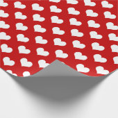 Wrapping Paper White Hearts on Pink – Cute Love Geschenkpapier (Ecke)