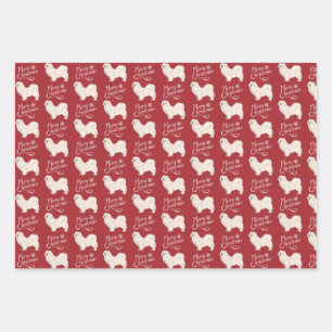 Wrapping Paper White Tibetan Spaniel Geschenkpapier Set