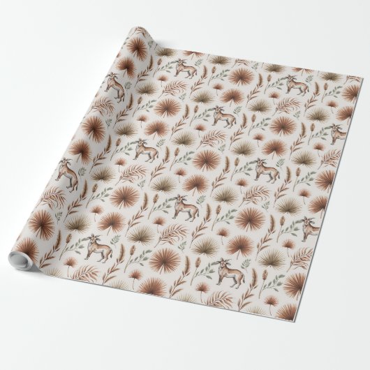 Wrapping paper with a pattern of brown and white geschenkpapier (Ungerollt)