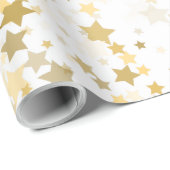 Wrapping Paper with golden stars Geschenkpapier (Rolleneckpunkt)