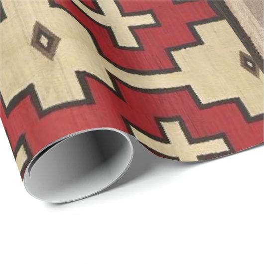 wrapping paper with navajo rug motif geschenkpapier (Rolleneckpunkt)