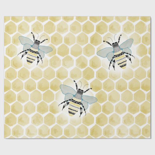 Wrapping Paper zu Bienen und Honeycomb Geschenkpapier (Flach)