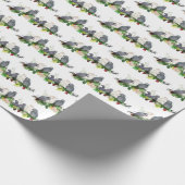 Wrapping Paper zum afrikanischen Grau-Papagei-Part Geschenkpapier (Ecke)