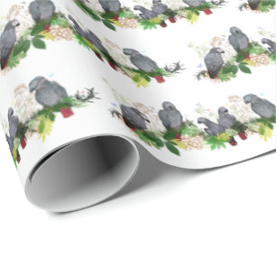 Wrapping Paper zum afrikanischen Grau-Papagei-Part Geschenkpapier