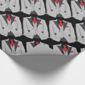 Wrapping Paper zum grauen Anzug und zur roten Kraw Geschenkpapier (Ecke)