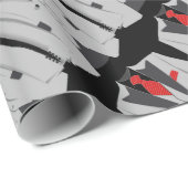 Wrapping Paper zum grauen Anzug und zur roten Kraw Geschenkpapier (Rolleneckpunkt)