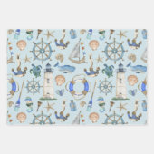 Wrapping Paper zum Thema Schiff an der Küste Geschenkpapier Set (Vorderseite)