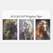 Wrapping Papers Decoupage 9 A4 Horses Geschenkpapier Set (Vorderseite 3)