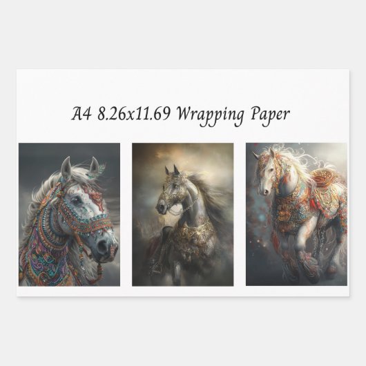 Wrapping Papers Decoupage 9 A4 Horses Geschenkpapier Set (Vorderseite 2)