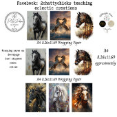 Wrapping Papers Decoupage 9 A4 Horses Geschenkpapier Set