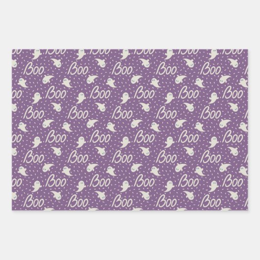 Wrapping-Papier für Halloween mit Geistermuster Geschenkpapier Set (Vorderseite 3)