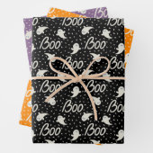Wrapping-Papier für Halloween mit Geistermuster Geschenkpapier Set (Beispiel)