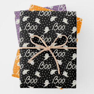 Wrapping-Papier für Halloween mit Geistermuster Geschenkpapier Set