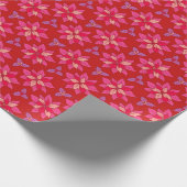 Wrapping Papier für Weihnachten mit roten Poinsett Geschenkpapier (Ecke)