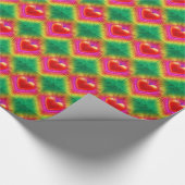 Wrapping Papier. Psychedelia Herz Design giftwrap. Geschenkpapier (Ecke)