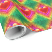 Wrapping Papier. Psychedelia Herz Design giftwrap. Geschenkpapier (Rolleneckpunkt)