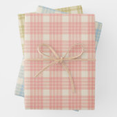 Wrapping retro gingham paper for Christmas Geschenkpapier Set (Beispiel)