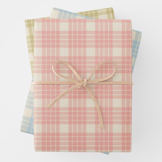 Wrapping retro gingham paper for Christmas Geschenkpapier Set (Beispiel)