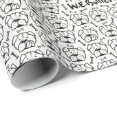 Wrapping roll paper with english Bulldogge pattern Geschenkpapier (Rolleneckpunkt)