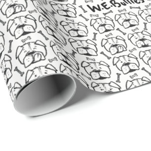 Wrapping roll paper with english Bulldogge pattern Geschenkpapier