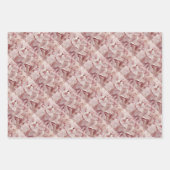 Wrapping Sht. Qty 3 einfache Hydrangeas in Rosa Geschenkpapier Set (Vorderseite 3)