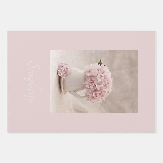 Wrapping Sht. Qty 3 einfache Hydrangeas in Rosa Geschenkpapier Set (Vorderseite)