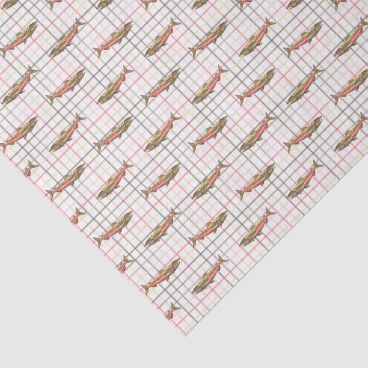 Wrapping Tissue - Chinook-Salmonellen auf Karierte Seidenpapier (Ausschnitt)