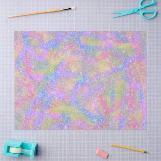 Wrapping Tissue - Funkelnd Pastell-Regenbogen Seidenpapier (Basteln)