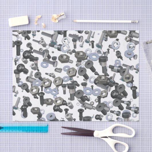 Wrapping Tissue - Nuts and Bolzen Seidenpapier (Handwerk)