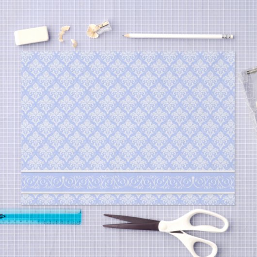 Wrapping Tissue - Wedgewood Blue Damask Seidenpapier (Handwerk)
