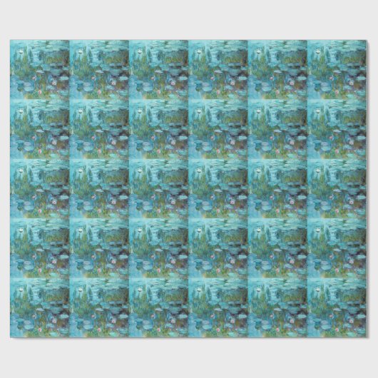 Wrappingpaper Claude Monet Nympheas Water Lilies Geschenkpapier (Flach)